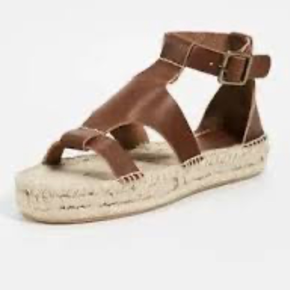 Soludos Brown Leather Banded Shield Sandal size 7